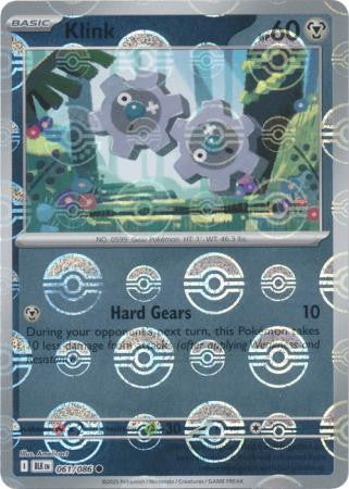 Klink⁣ - Black Bolt: Poké Ball Foil (Common)⁣ [061] English / Near Mint / Reverse-Holo Normal