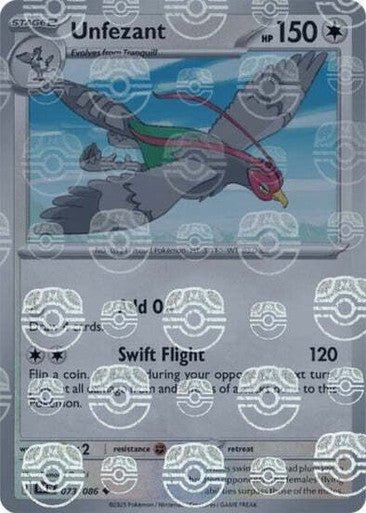 Unfezant⁣ - Black Bolt: Master Ball Foil (Uncommon)⁣ [073] English / Near Mint / Reverse-Holo Normal