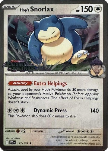 Hops Snorlax Journey Together Additionals Stamped Promo xJTG-117 Kortspil