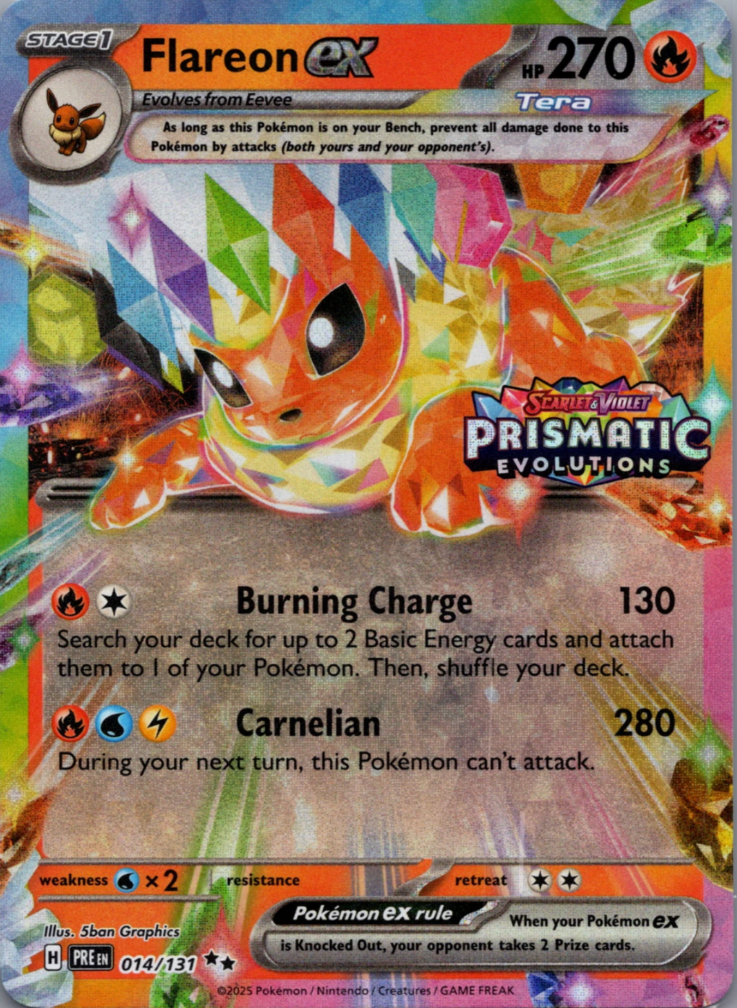 Flareon ex - Prismatic Evolutions (Set Stamp) [014] Kortspil