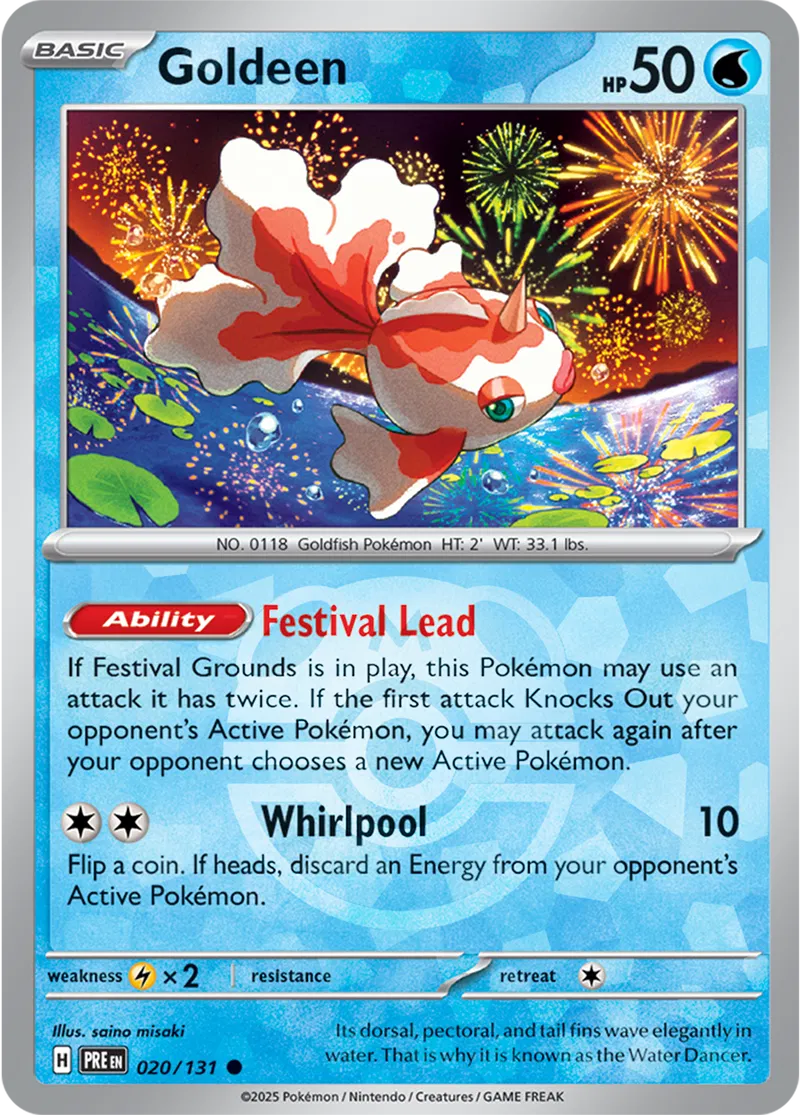 Goldeen - Prismatic Evolutions: Master Ball Foil (Common) [020] Kortspil
