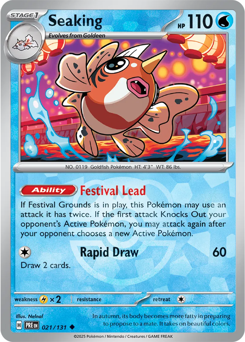 Seaking - Prismatic Evolutions: Master Ball Foil (Uncommon) [021] Kortspil