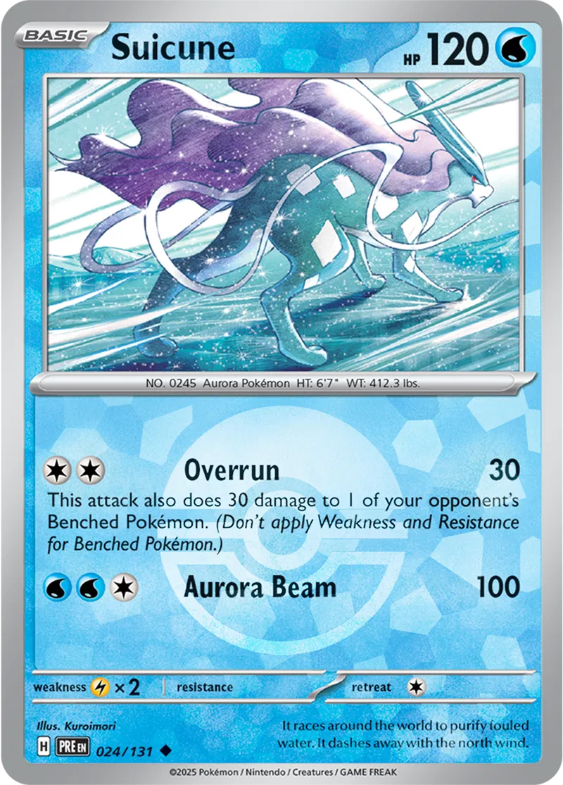 Suicune - Prismatic Evolutions: Poké Ball Foil (Uncommon) [024] Kortspil