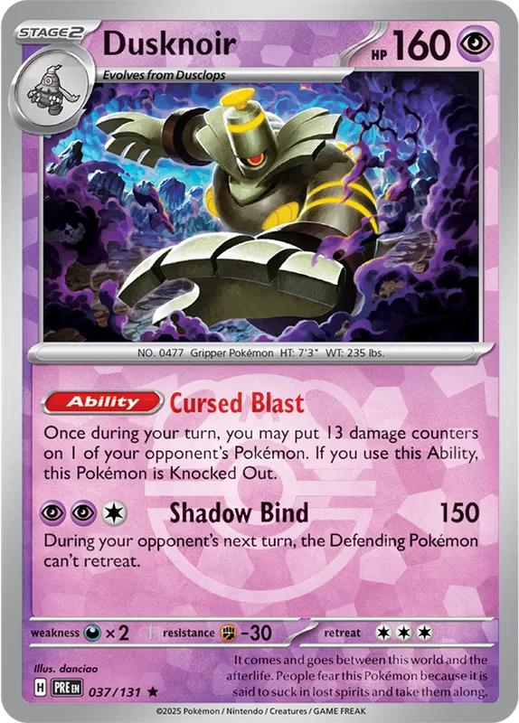 Dusknoir - Prismatic Evolutions: Master Ball Foil (Rare) [037] Kortspil