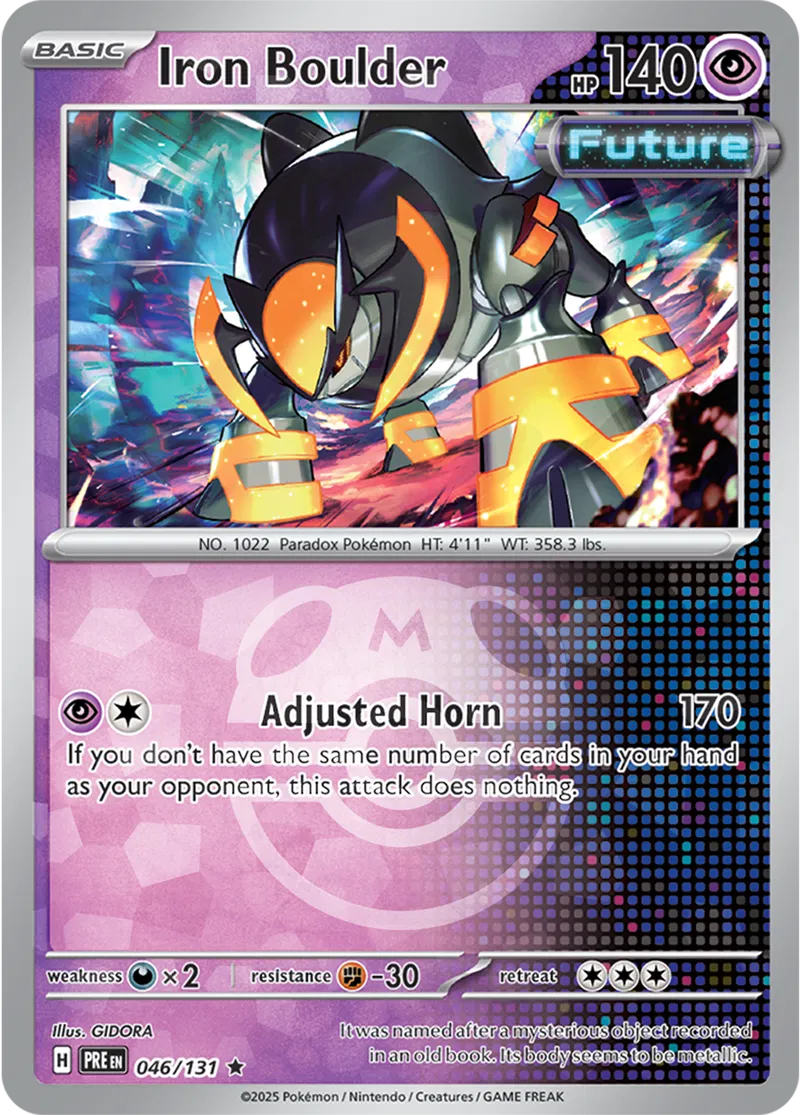 Iron Boulder - Prismatic Evolutions: Master Ball Foil (Rare) [046] Kortspil