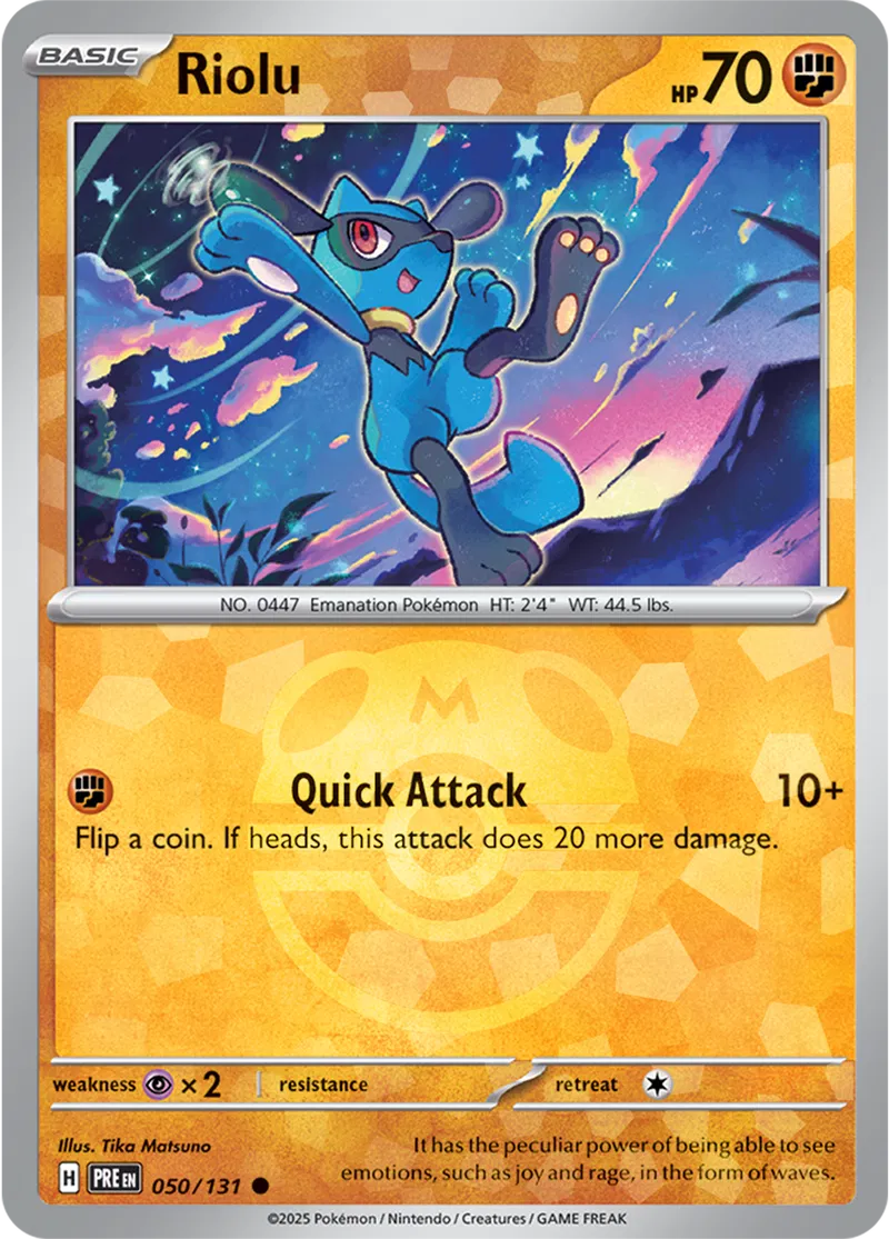 Riolu - Prismatic Evolutions: Master Ball Foil (Common) [050] Kortspil