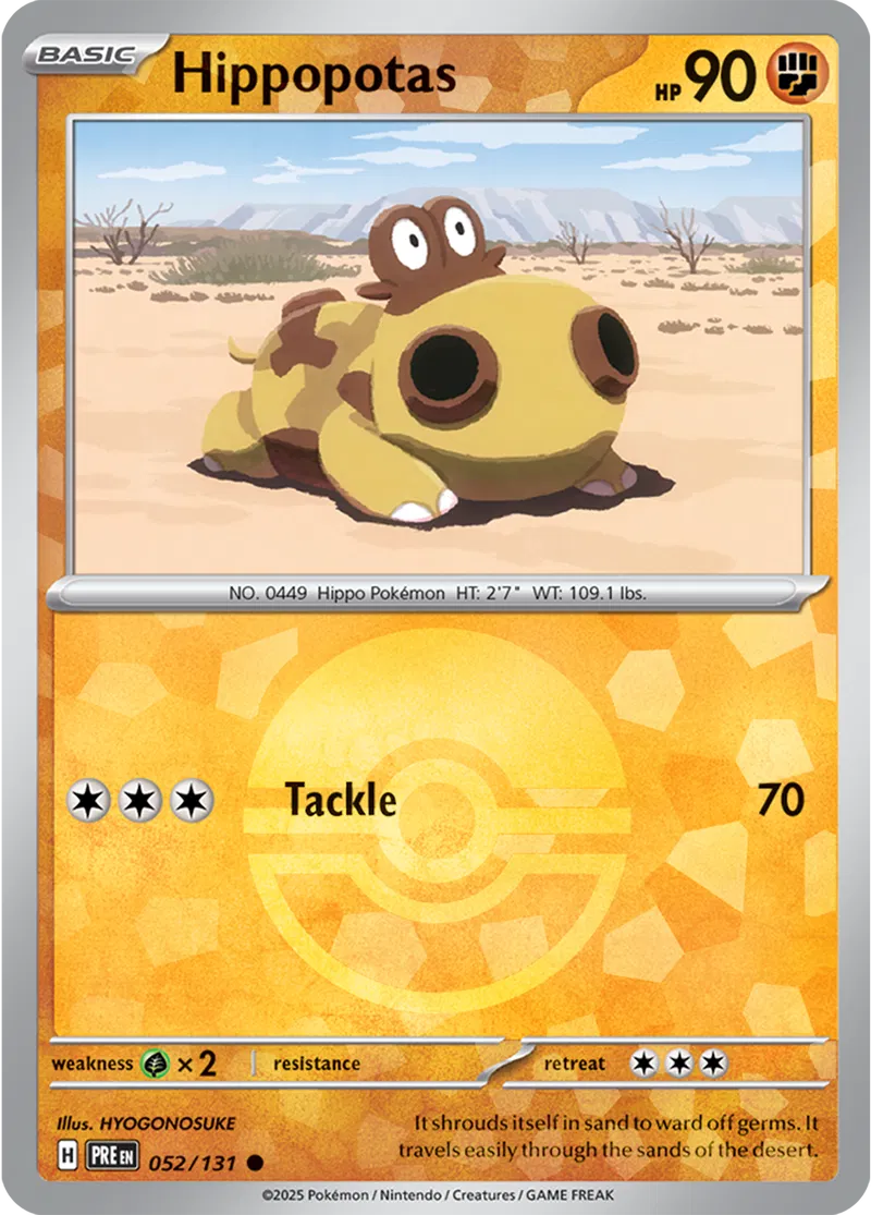 Hippopotas - Prismatic Evolutions: Poké Ball Foil (Common) [052] Kortspil