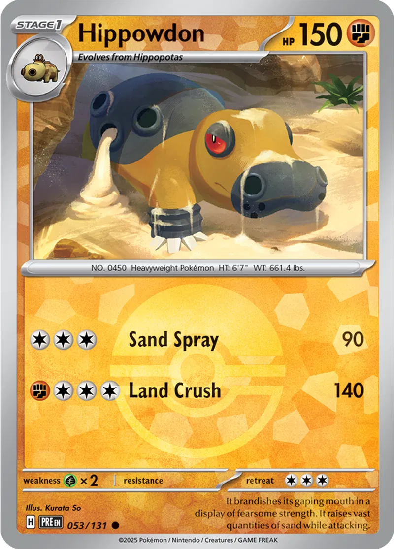 Hippowdon - Prismatic Evolutions: Poké Ball Foil (Common) [053] Kortspil