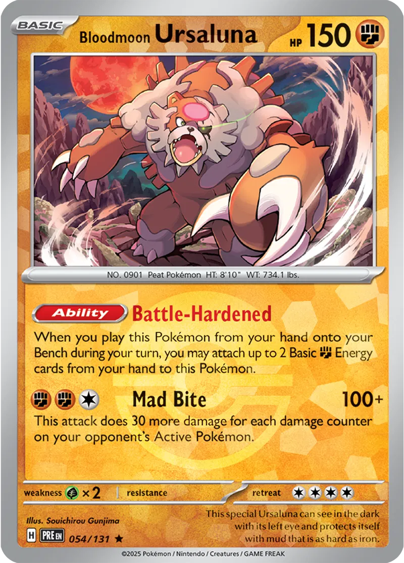 Bloodmoon Ursaluna - Prismatic Evolutions: Poké Ball Foil (Rare) [054] Kortspil