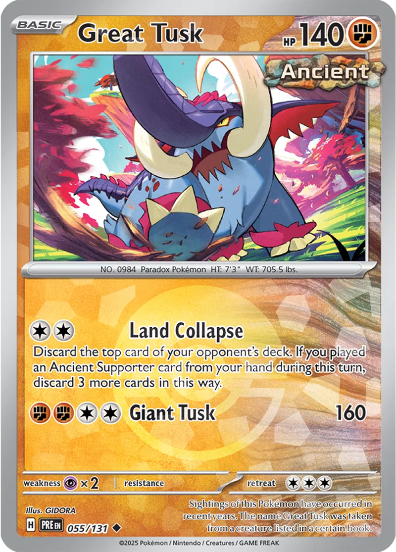 Great Tusk - Prismatic Evolutions: Poké Ball Foil (Uncommon) [055] Kortspil