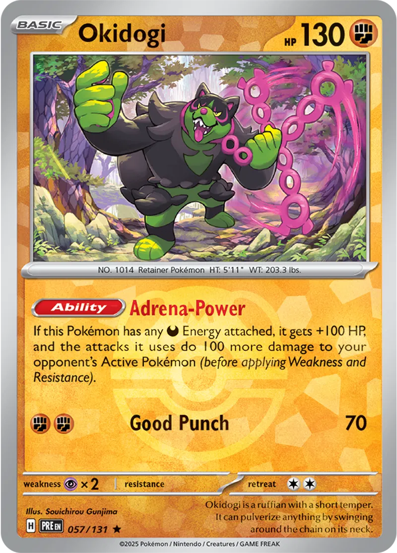 Okidogi - Prismatic Evolutions: Master Ball Foil (Rare) [057] Kortspil