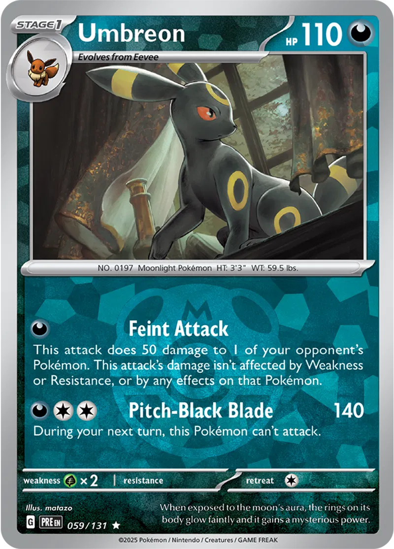 Umbreon - Prismatic Evolutions: Master Ball Foil (Rare) [059] Kortspil