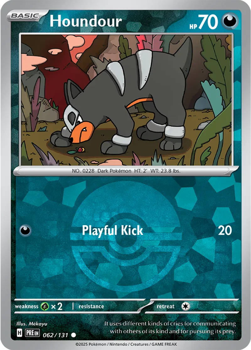 Houndour - Prismatic Evolutions: Poké Ball Foil (Common) [062] Kortspil