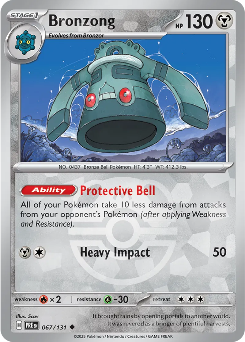 Bronzong - Prismatic Evolutions: Master Ball Foil (Uncommon) [067] Kortspil