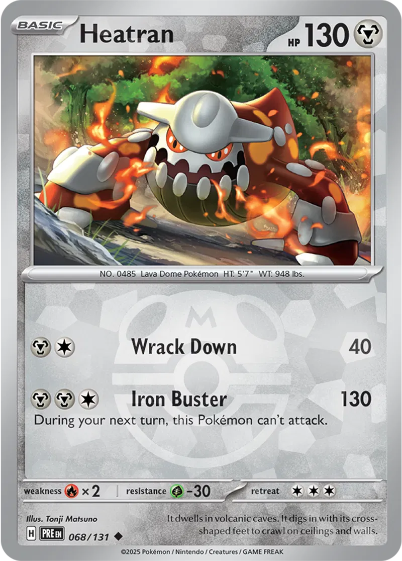 Heatran - Prismatic Evolutions: Master Ball Foil (Uncommon) [068] Kortspil