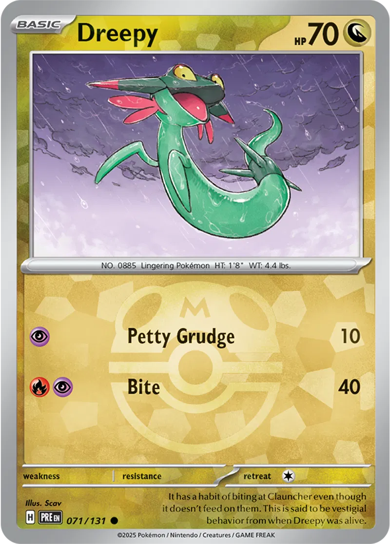 Dreepy - Prismatic Evolutions: Master Ball Foil (Common) [071] Kortspil