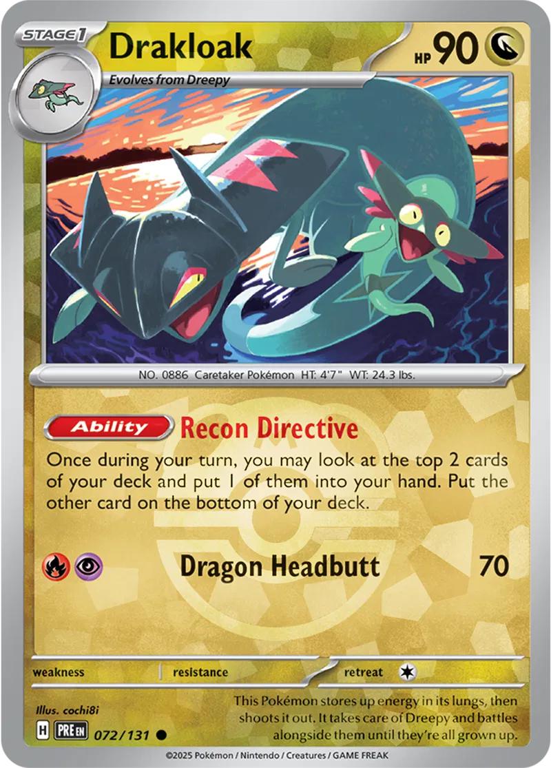 Drakloak - Prismatic Evolutions: Master Ball Foil (Common) [072] Kortspil