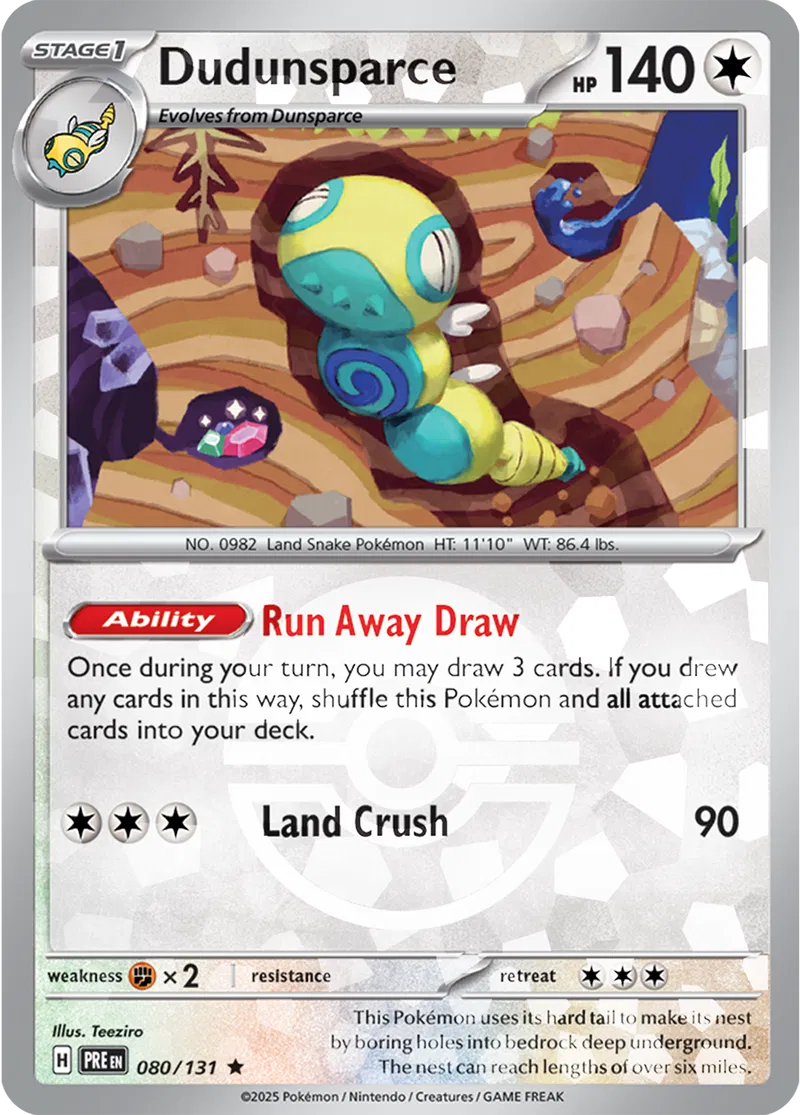 Dudunsparce - Prismatic Evolutions: Poké Ball Foil (Rare) [080] Kortspil