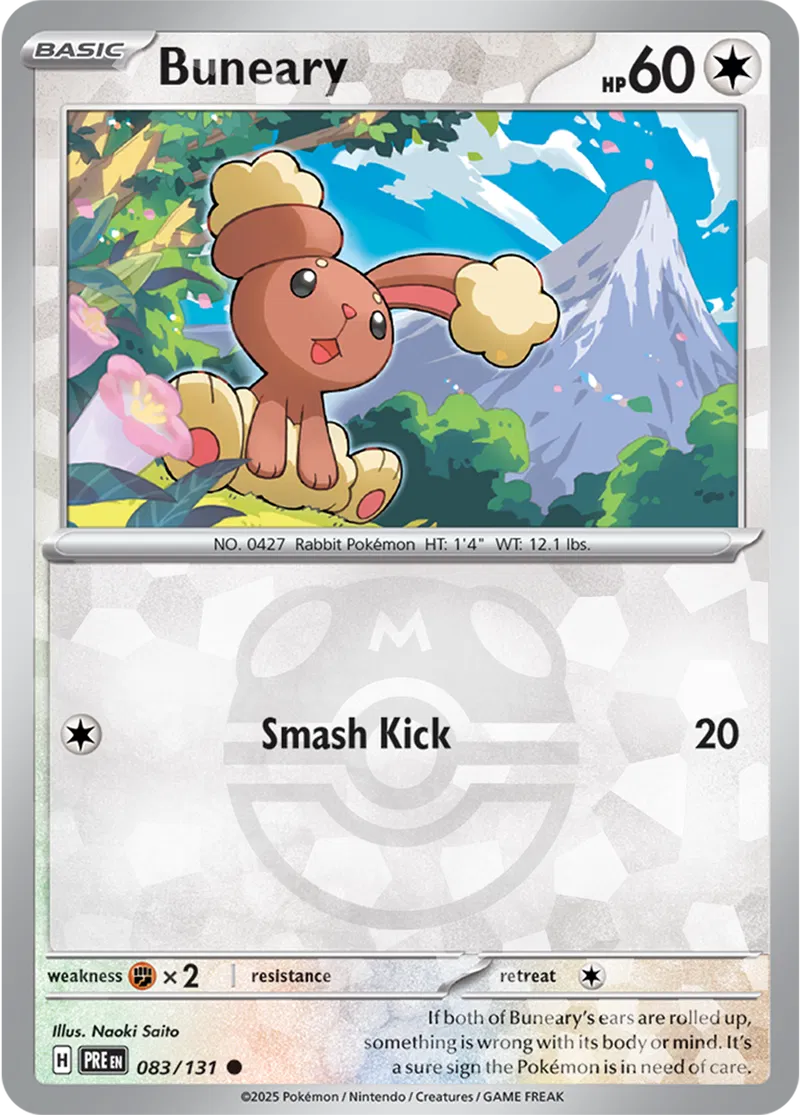 Buneary - Prismatic Evolutions: Master Ball Foil (Common) [083] Kortspil