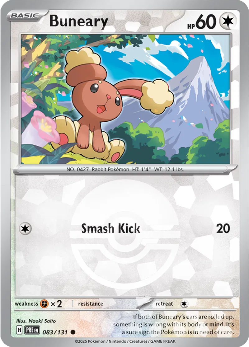 Buneary - Prismatic Evolutions: Poké Ball Foil (Common) [083] Kortspil