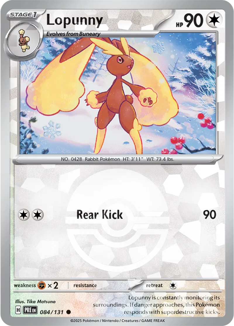 Lopunny - Prismatic Evolutions: Poké Ball Foil (Common) [084] Kortspil