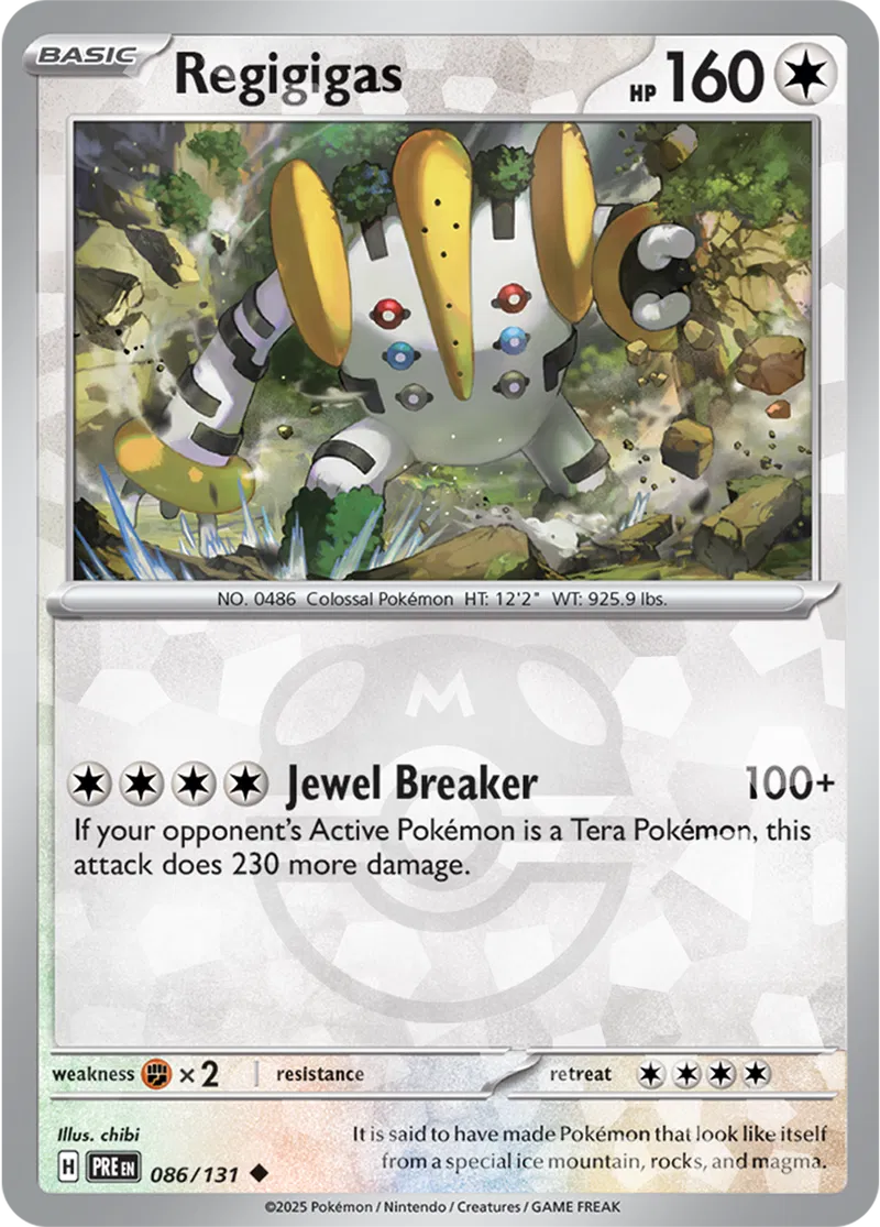 Regigigas - Prismatic Evolutions: Master Ball Foil (Uncommon) [086] Kortspil