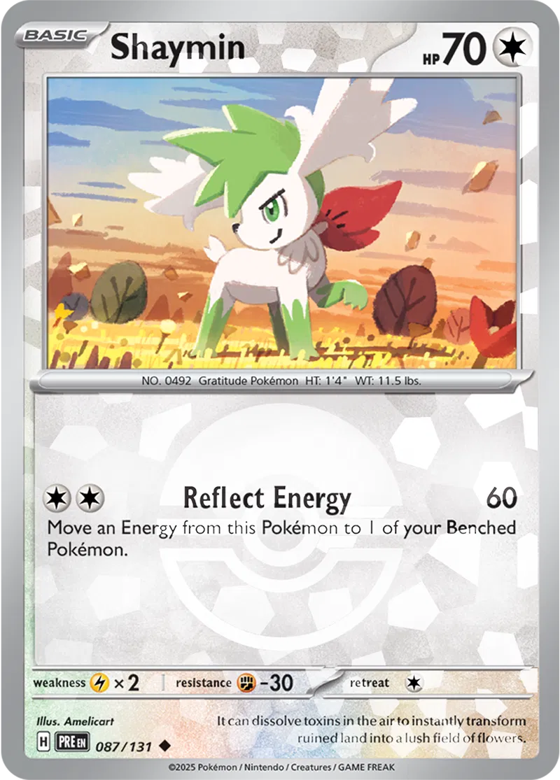 Shaymin - Prismatic Evolutions: Poké Ball Foil (Uncommon) [087] Kortspil