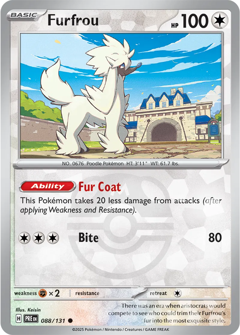 Furfrou - Prismatic Evolutions: Master Ball Foil (Common) [088] Kortspil