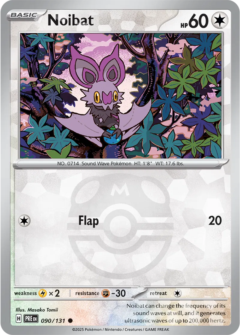 Noibat - Prismatic Evolutions: Master Ball Foil (Common) [090] Kortspil