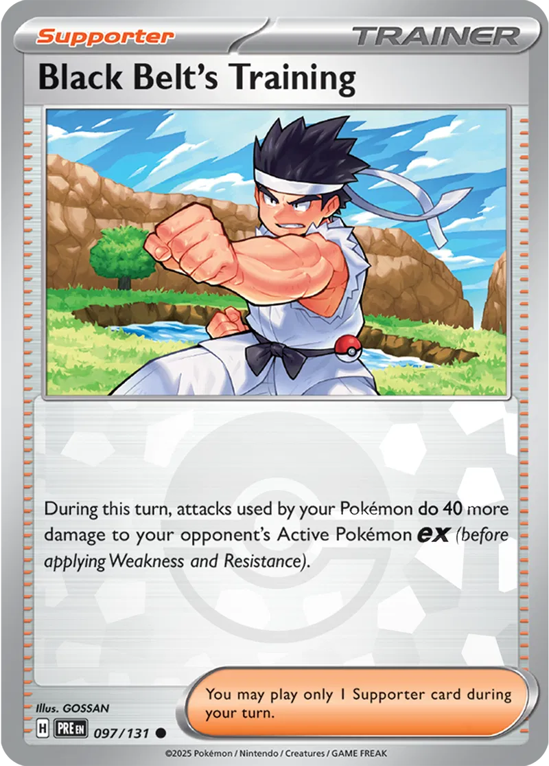 Black Belt's Training - Prismatic Evolutions: Poké Ball Foil (Common) [097] Kortspil