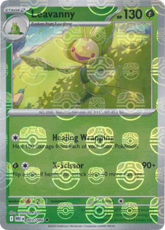 Leavanny⁣ - White Flare: Additionals⁣ (Common)⁣ [003] English / Near Mint / Reverse-Holo Normal