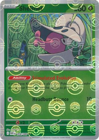 Shelmet⁣ - White Flare: Poké Ball Foil⁣ (Common)⁣ [008] English / Near Mint / Reverse-Holo Normal