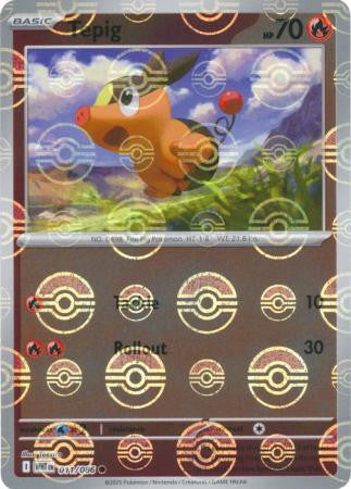 Tepig - White Flare: Poké Ball Foil (Common) [011] Kortspil