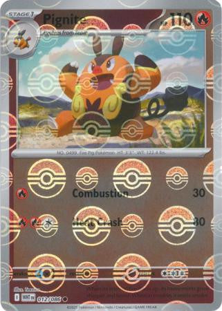 Pignite⁣ - White Flare: Poké Ball Foil⁣ (Common)⁣ [012] English / Near Mint / Reverse-Holo Normal