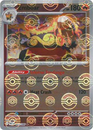 Emboar⁣ - White Flare: Poké Ball Foil⁣ (Rare)⁣ [013] English / Near Mint / Reverse-Holo Normal