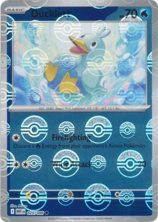 Ducklett⁣ - White Flare: Poké Ball Foil⁣ (Common)⁣ [025]