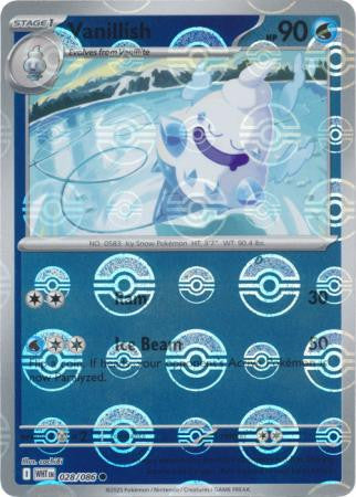 Vanillish⁣ - White Flare: Poké Ball Foil⁣ (Common)⁣ [028] English / Near Mint / Reverse-Holo Normal