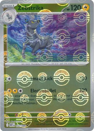 Zebstrika⁣ - White Flare: Poké Ball Foil⁣ (Uncommon)⁣ [032] English / Near Mint / Reverse-Holo Normal