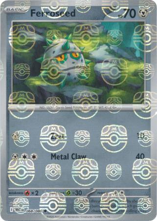 Ferroseed⁣ - White Flare: Additionals⁣ (Common)⁣ [068] English / Near Mint / Reverse-Holo Normal