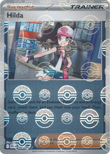 Hilda⁣ - White Flare: Poké Ball Foil⁣ (Uncommon)⁣ [084] English / Near Mint / Reverse-Holo Normal