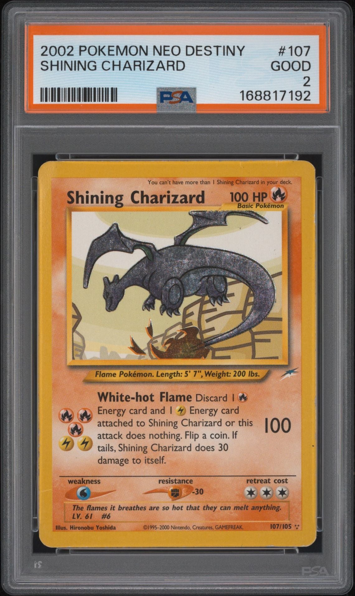 Shining Charizard #107 Neo Destiny PSA 2 - forside