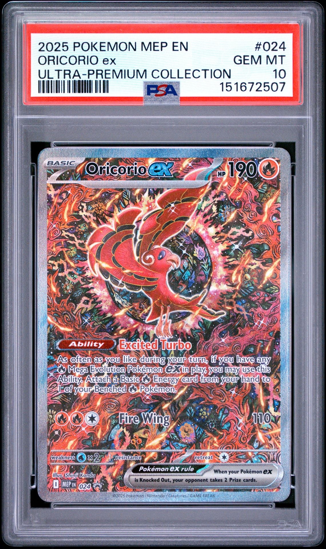 Oricorio ex #024 Mega Evolution Promos PSA 10 - forside