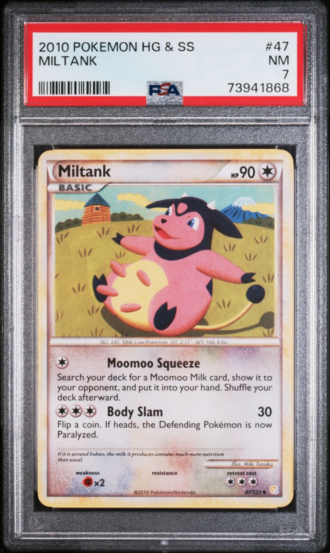 Miltank #47 HeartGold SoulSilver PSA 7 - forside